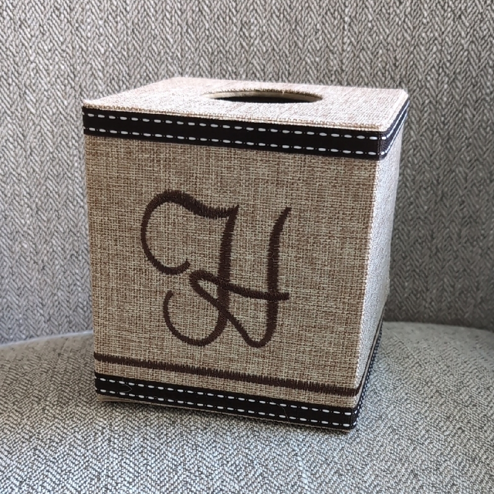 Elegant Tan Tissue Box Cover